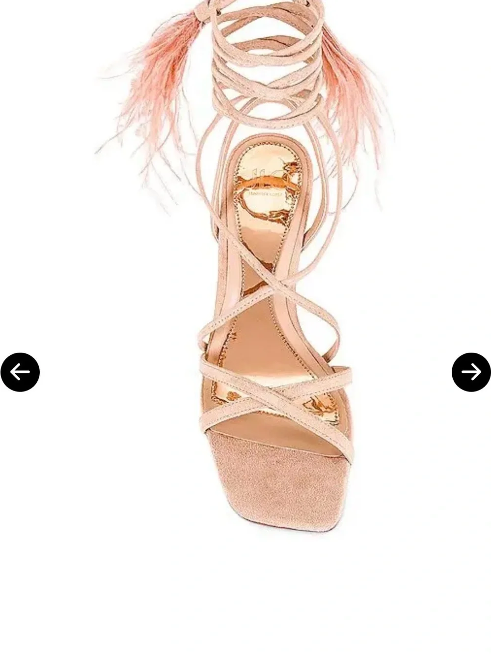 Jennifer Lopez Blush Feather Lace-Up Heels